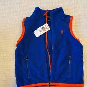Polo by Ralph Lauren Kids Vest in Blue with Orange Accents